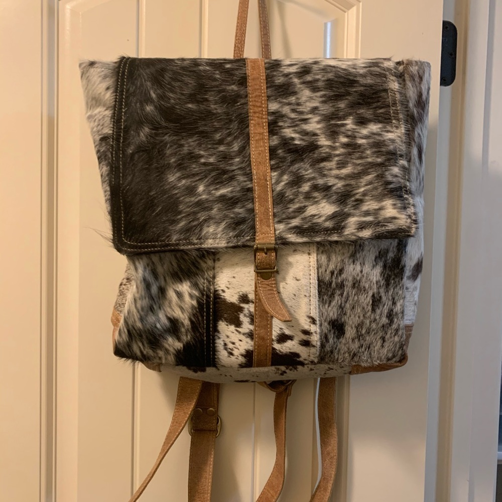 Myra cow print backpack